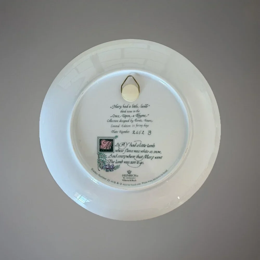 Villeroy & Boch Heinrich Germany Once Upon A Rhyme- Mary Had A Little‎ Lamb